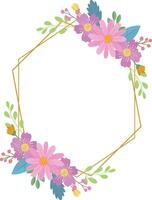 Casamento quadro. com colorida flor ramalhete, botânico modelo para cartão, convite vetor