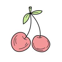 esboço de cereja. ilustração vetorial. ícone de cereja doodle vetor