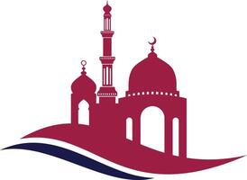 islâmico mesquita ícone silhueta ilustração vetor