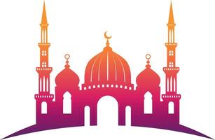 islâmico mesquita ícone silhueta ilustração vetor