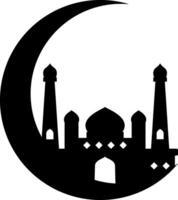 eid Mubarak lua mesquita ícone Projeto ilustração vetor