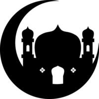 eid Mubarak lua mesquita ícone Projeto ilustração vetor