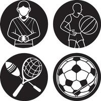 conjunto do Esportes ícone ilustração em branco fundo vetor
