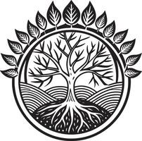 ecologia e meio Ambiente logotipo Preto e branco ilustração vetor