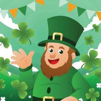 leprechaun comemora o dia de são patrício vetor