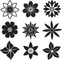 conjunto do flores ícone ilustração isolado branco fundo vetor
