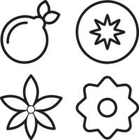 conjunto fora aplicativo ícone logotipo esboço ilustração Projeto Preto e branco vetor