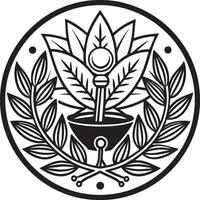 médico logotipo Projeto ilustração Preto e branco vetor
