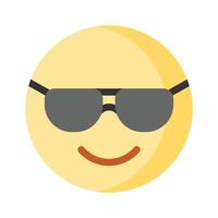 óculos em emoji face mostrando conceito ícone do legal emoji, orgulhoso emoji vetor