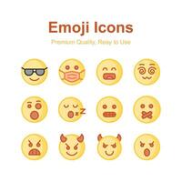 emoticon ícones, fofa expressões, conjunto do Prêmio emoji ícones vetor