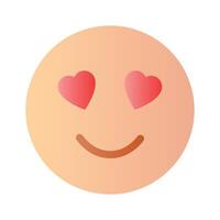 feliz face com coração símbolos em olhos, conceito ícone do dentro amor emoji vetor