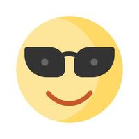 óculos em emoji face mostrando conceito ícone do legal emoji, orgulhoso emoji vetor