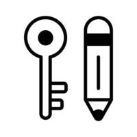chave e lápis, ícone do palavra chave dentro moderno estilo vetor