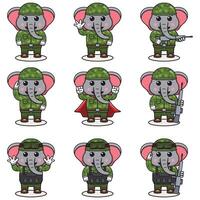 elefante soldado conjunto vetor