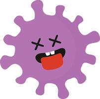 fofa desenho animado bactérias e vírus personagem. isolado ilustração em branco fundo vetor