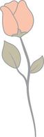 floral botânico ramo dentro plano desenho animado Projeto. vintage flor. isolado ilustração. vetor