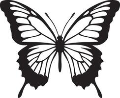 fofa borboleta dentro rabisco estilo mariposa, Preto cor silhueta vetor