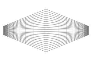 abstrato geométrico muro. isométrico grade. círculo, desenho, parede, forma, 3d ilusão. quarto perspectiva rede fundo vetor