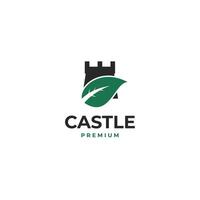 castelo com folha logotipo Projeto modelo ilustração idéia vetor