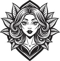 beleza e Maquiagem logotipo ilustração Preto e branco vetor
