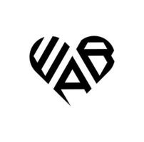 criativo wab amor carta logotipo Projeto vetor