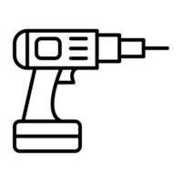 ícone de linha de máquina de perfuração vetor