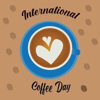 internacional café dia fundo com café copo ilustração vetor