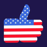 EUA bandeira festivo gostar mão gesto vetor