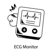 monitor de ecg da moda vetor