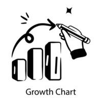 gráfico de crescimento na moda vetor