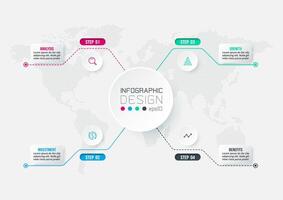 conceito de negócio de modelo infográfico com diagrama. vetor