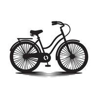 bicicleta silhueta plano ilustração. vetor