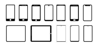 vários Smartphone e tábua linear ícone conjunto Projeto. esboço placa coleção. vetor