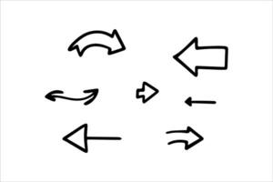 seta conjunto mão desenhado ilustração vetor