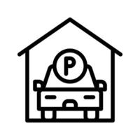 estacionamento garagem ícone. esboço símbolo plano ícones adequado para local na rede Internet, logotipo, aplicativo, modelo e ui Projeto. vetor