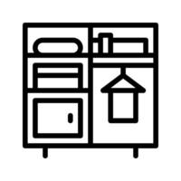 armário ícone. roupas armazenamento ícones esboço Projeto gráfico. vetor