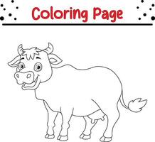 fofa vaca coloração página para crianças vetor