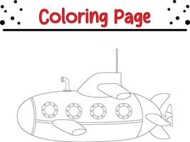 submarino coloração página página para crianças e adultos vetor