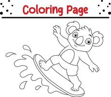 fofa coala coloração página. animal coloração livro para crianças vetor