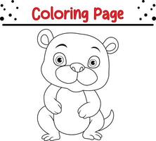 fofa animal coloração página. animal coloração livro para crianças vetor