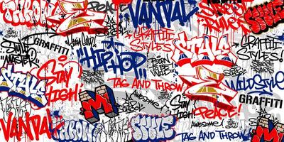 grafite fundo com jogar fora e marcação desenhado à mão estilo. rua arte grafite urbano tema dentro formatar. vetor