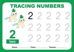 rastreamento a números. rastreamento atividade para crianças. Aprendendo sobre número. vetor