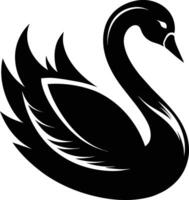 uma Preto silhueta do uma cisne vetor