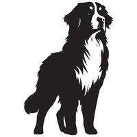 cachorro - uma Bernese guardião olhar ilustração dentro Preto e branco vetor