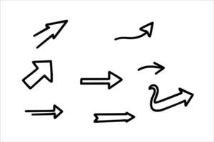 seta conjunto desenhado à mão vetor