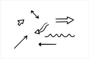 seta conjunto desenhado à mão vetor