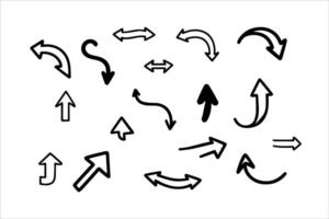 seta conjunto desenhado à mão vetor