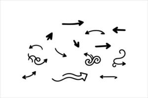 seta conjunto desenhado à mão vetor