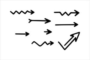 seta conjunto desenhado à mão vetor