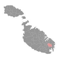 zejtun distrito mapa, administrativo divisão do Malta. ilustração. vetor